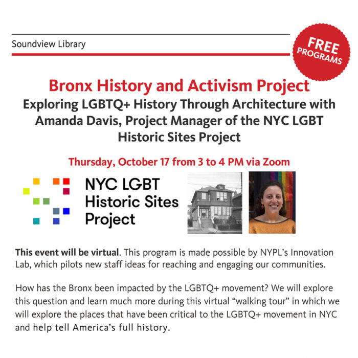 Bronx History and Activism Project event flier